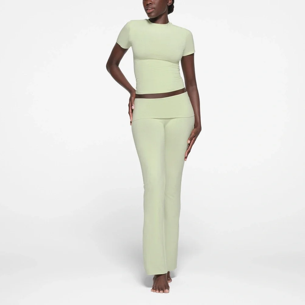 Skims Cotton Jersey Set in Pistachio